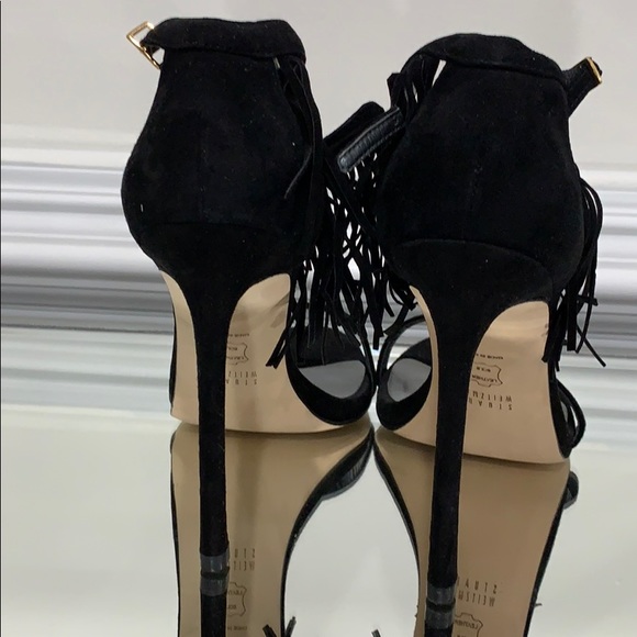 Stuart Weitzman Black Suede Sandals - Picture 2 of 4